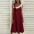 thumbnail image 7 of Homenesgenics Dresses for Women Plus Size Women's Summer Casual Dress Gradual Sleeveless Neck V-Neck Long Dress Red XXXL, 7 of 7