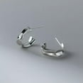 thumbnail image 5 of EOEMY 925 Sterling Silver 5mm Width Band Half Hoop Design Stud Earrings-Rose Gold, 5 of 6
