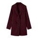 thumbnail image 5 of ICHUANYI Clearance Women Business Attire Solid Color Long Sleeve Single Breasted Slimming Cardigan Suit Coat Top(Wine, M) ICHUANYI WER2023080910487, 5 of 6
