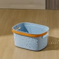 thumbnail image 4 of SLYNSHome Portable Shower Caddy Organizer with Handle Plastic Bathroom Storage Basket with Drain Holes for College Dorm Gym Laundry - Blue, 4 of 7