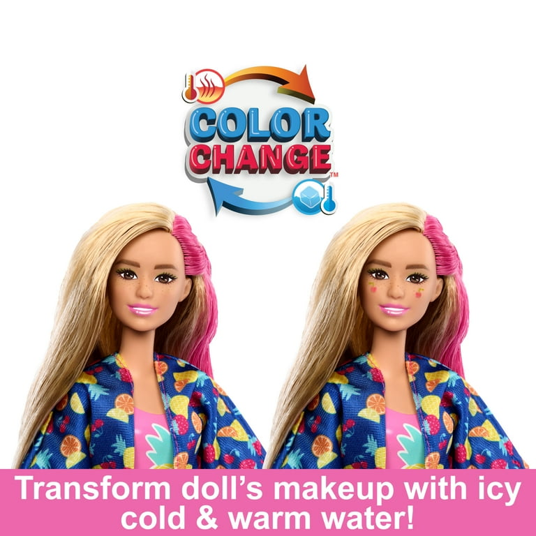 Barbie Muñeca Pop Reveal y accesorios, set de regalo de la serie de frutas  Rise & Surprise con muñeca perfumada, mascota perfumada blanda, cambio de