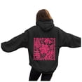 thumbnail image 5 of COMVALUE Cute Hoodies Women Teen Girls Y2k Preppy Floral Graphic Sweatshirt Embroidered Oversized Hooded Sweater Streetwear (Black, L), 5 of 7