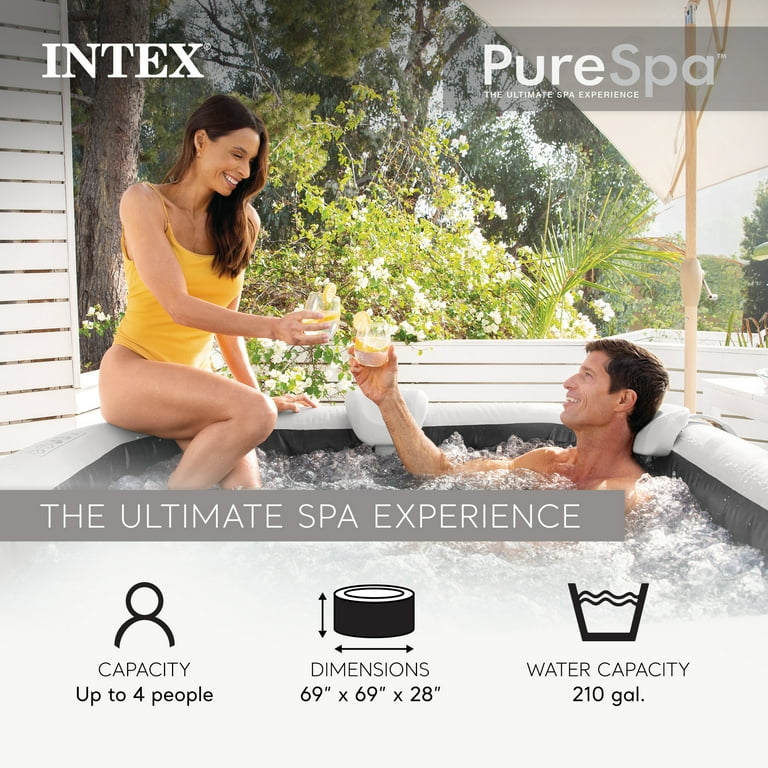 Intex, PureSpa Greystone Deluxe Spa Set, 140 Bubble Jets, 69