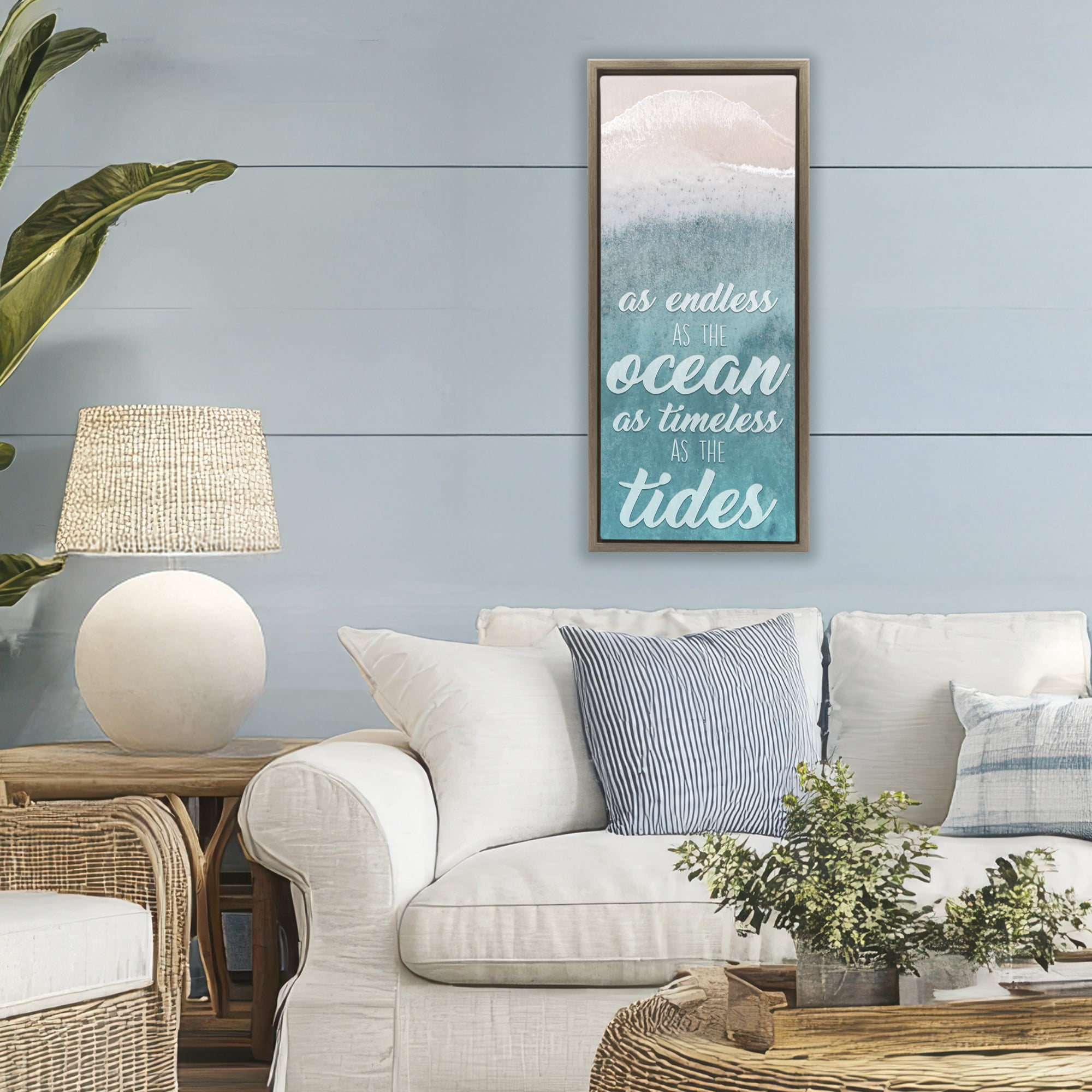 Stupell Industries Endless Ocean Timeless Tides Brown Framed Floater Canvas Wall Art, design by Marcus Prime
