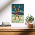 thumbnail image 2 of Snoqualmie Pass, Washington, Crossed Skis, Letterpress Birch Wood Wall Sign (12x18 Rustic Home Decor, Ready to Hang Art), 2 of 5