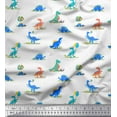 thumbnail image 1 of Soimoi White Poly Georgette Fabric Balloon & Dinosaur Kids Printed Craft Fabric by the Yard 52 Inch Wide, 1 of 3