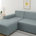 thumbnail image 4 of Sofa Covers for L Shape, 2 Pieces Polyester Fabric Stretch Slipcovers 3 Seater(70"-90") + 3 Seater(70"-90"),+ 2 Pieces Pillow Covers for Sectional Sofa L-shape Couch, 4 of 7
