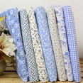 thumbnail image 3 of HEVIRGO 7 Pcs 25x25cm Tissu en Coton Fleur Pois Ensemble Patchwork DIY, 3 of 10