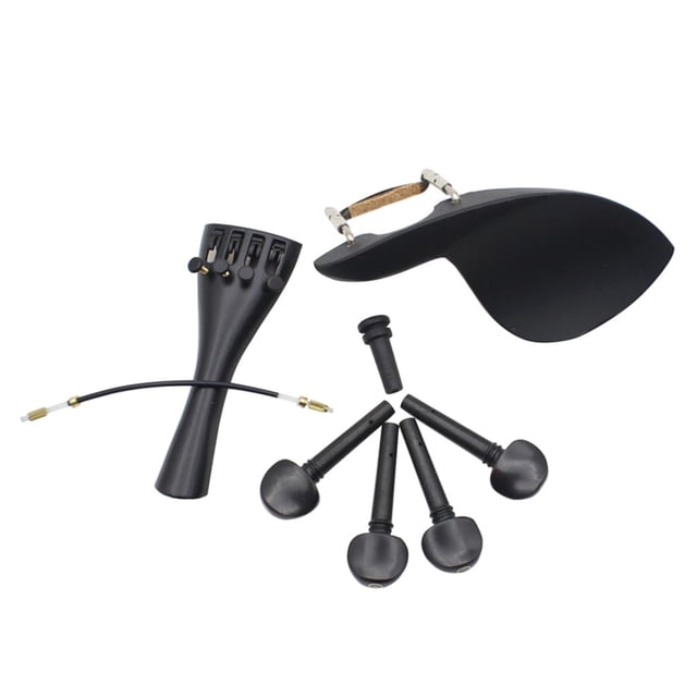 1 Set 4/4 Piezas de Violín Chinrest Tuning Cvijas Tailpiece Sunnimix Violin Ebony Parts