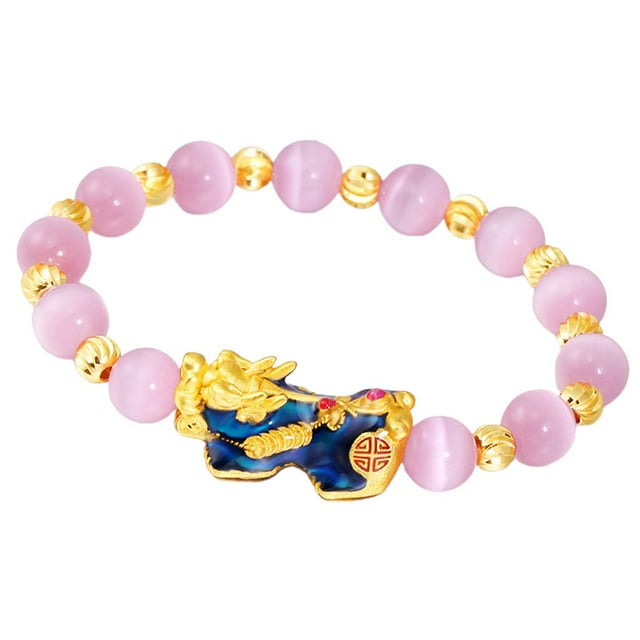 Pulsera de moda Hugo Obsidiana Shui Rosado para mujeres y hombres