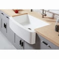 thumbnail image 3 of Gourmetier GKFA33229 Arcticstone 33-Inch Solid Surface White Stone Apron-Front Single Bowl Farmhouse Kitchen Sink with Strainer in Matte White, 3 of 12
