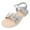 Silver, variant on Gvdentm Girls' Sandals Girls Sandals Open Toe Cute Flats Dress Sandals Cross Strappy Summer Shoes Toddler/Little Kid/Big Kid Shoes for Toddler Girls(White,11.5)