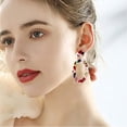 thumbnail image 5 of Pendientes acrílicos con colgante de goteo de resina ovalada geométrica para mujer, aretes de aro bohemios, aretes con personalidad, 5 of 5