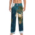 thumbnail image 2 of Lsque World Map Print Men's Pajama Pants, Lounge Pant - Comfortable Home Wear,Elastic Waistband, Stylish Design-Medium, 2 of 9