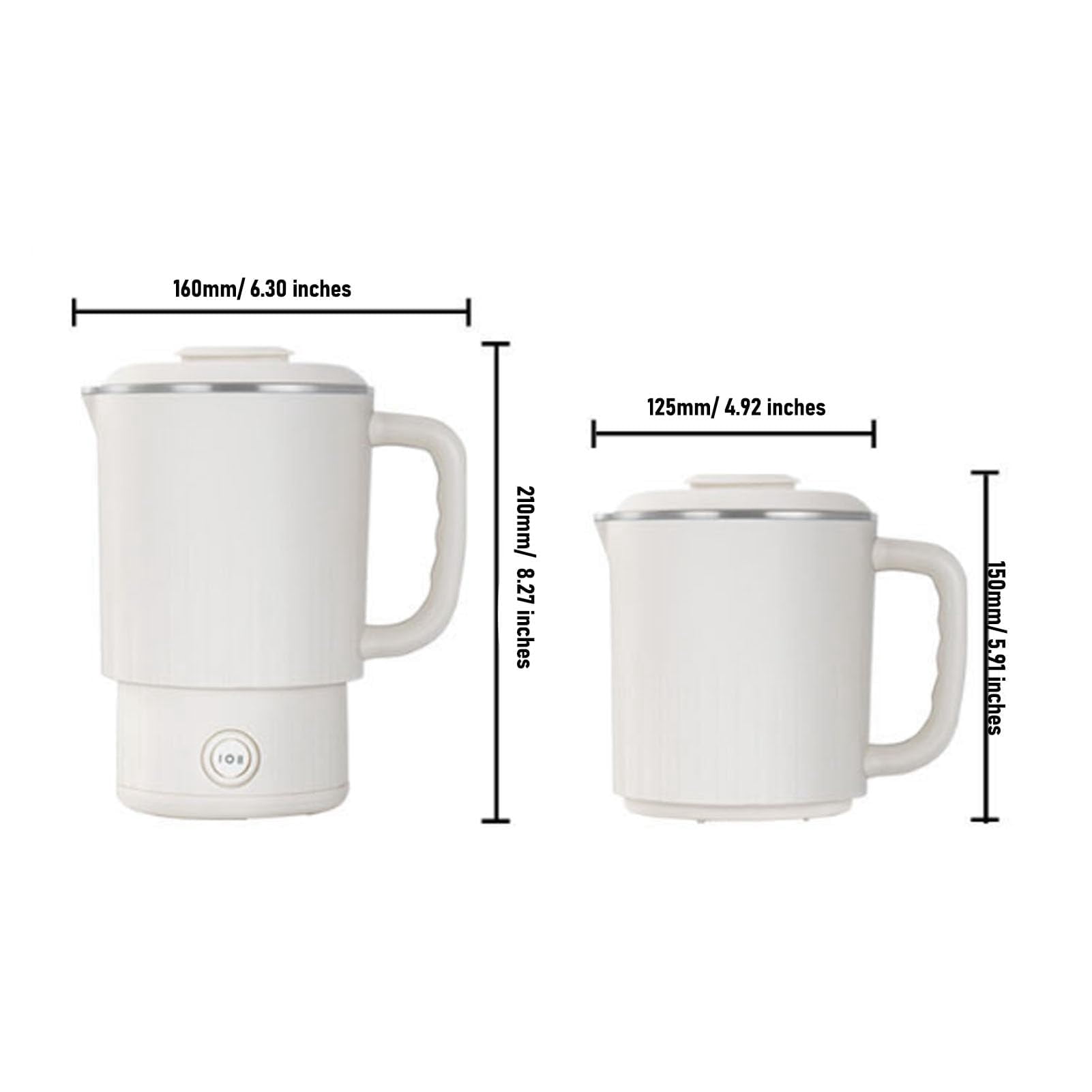 Portable Foldable Electric Kettle, 800ML Stainless Steel Tea Brewer with Temperature Control, Portable Small Tea Kettle for Travel Camping Use