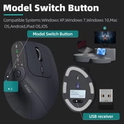 Wireless Vertical Mouse Rechargeable Optical Mice With Function Adjustment Knob Ergonomic Mouse for Multi-Purpose