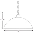thumbnail image 4 of Classic Dome Pendant Collection 1-Light Etched Glass Traditional Pendant Light Brushed Nickel, 4 of 4