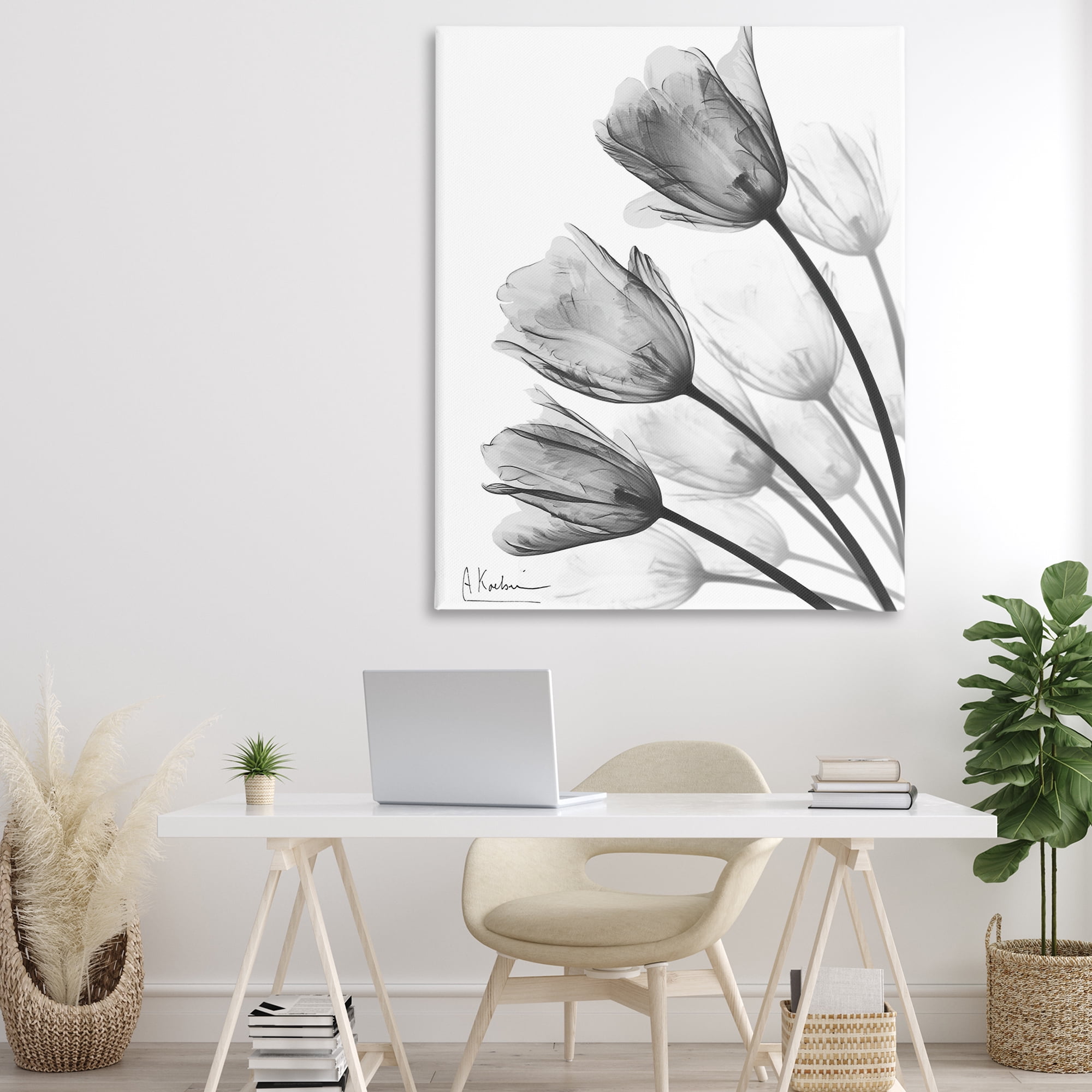 Stupell Industries Minimalist Tulip Fan Canvas Wall Art, design by Albert Koetsier