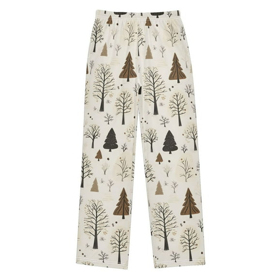 FORMRS Boys Pajama Pants with Pockets Size 6-8Y Kids Lounge Sleep Bottoms, Winter Forest