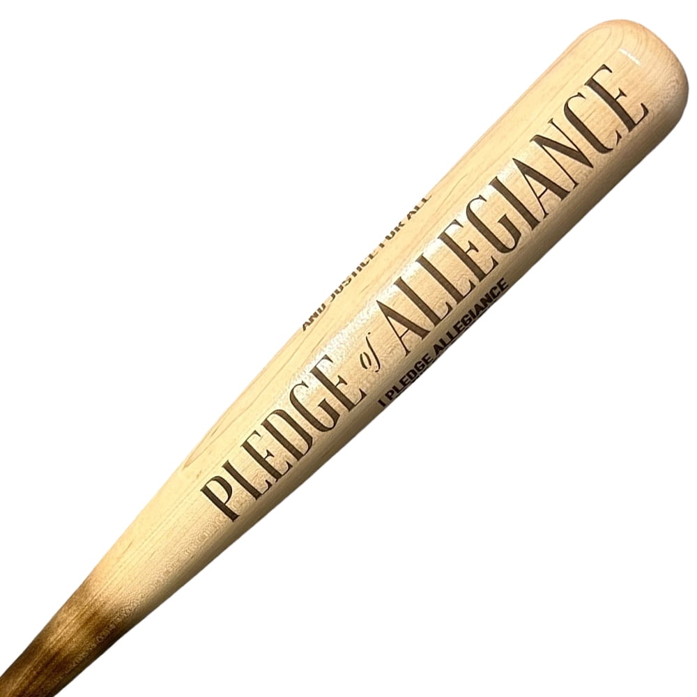 Pledge of Allegiance Engraved Baseball Bat with Wall Mount