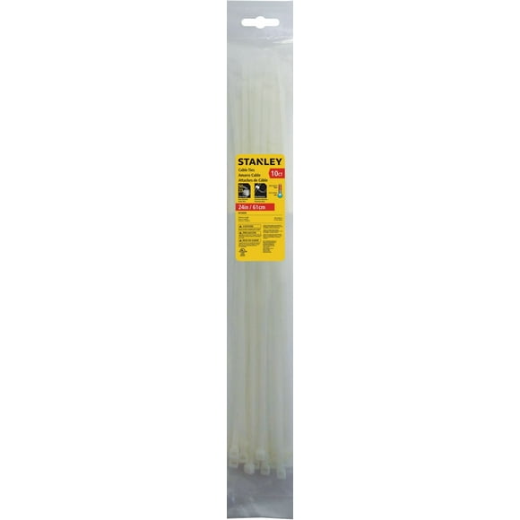 Stanley 10ct 24 Po. Attaches de câble blanches