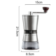 thumbnail image 2 of Molinillo de café manual con ajustes externos, molinillo cónico de cerámica y cuerpo de acero inoxidable resistente al agua, molinillos de café portátiles pequeños para prensa francesa, espresso,, 2 of 5