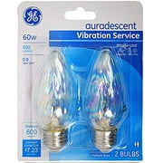GE 46110 auradescent Decorative Medium Base Flame bulb, 60 watt 600 lumens 2pk