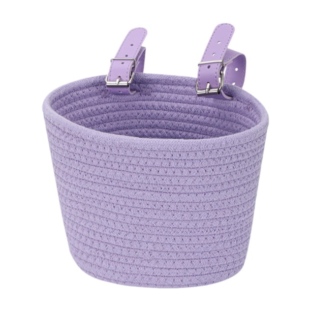Cesta de bicicleta para niños, decoración de bicicleta, cesta delantera de bicicleta, accesorios para niños Púrpura