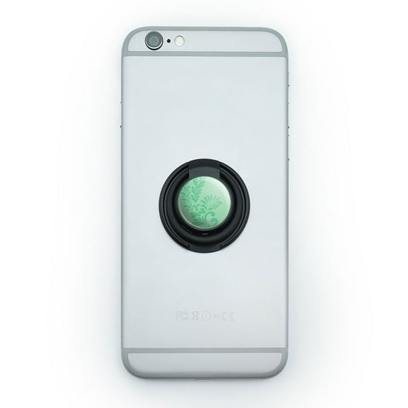 Floral Motif Mint Green Mobile Phone Ring Holder Stand