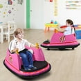 thumbnail image 3 of Gymax 6V Kids Ride On Bumper Car Vehicle 360° Spin Race Toy w/ Remote Control Pink, 3 of 10