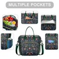 thumbnail image 2 of Sac à Lunch Isolé Imprimé Floral Abstrait, Grande Boîte à Lunch Réutilisable, Sac à Lunch Adulte à Double Compartiment, Sac à Lunch Étanche, Sac Isotherme Pliable, 2 of 4
