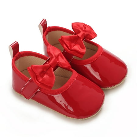 Awevudst Baby Girl Flats Shoes Infant Bow Walker Crib Shoes for Party