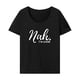 thumbnail image 1 of Camiseta de mujer con cuello redondo, camisetas de verano para el trabajo, mochilero, uso diario, mujer M, 1 of 7