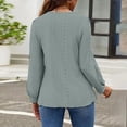 thumbnail image 4 of Womens Long Sleeve Eyelet Tops - Crew Neck, Fall Casual Blouses - Solid Color, Loose Fit, Breathable Fabric - S-XXL Sizes, 4 of 8