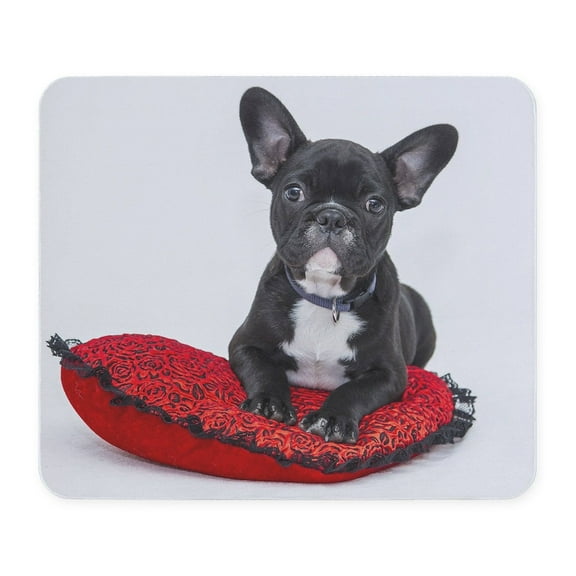 CafePress - Cute Dog On Heart Cushion Mousepad - Non-slip Rubber Mousepad, Gaming Mouse Pad