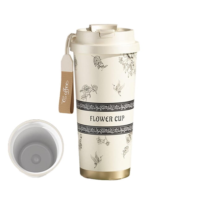 TQEHS Taza de café con revestimiento de cerámica, taza de café con aislamiento al vacío, ecológica, 500 ml♯ T1H2