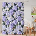 thumbnail image 6 of Shower Curtain Purple Hydrangea Floral Shower Curtains for Bathroom Decor, Waterproof Polyester Shower Curtain Set with Hooks, Small Stall Size 36" x 72" Watercolor Flowers, 6 of 9