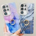 thumbnail image 7 of Marble Case for Samsung Galaxy A25 5G, Galaxy A25 5G Case for Girls Women, Slim Fit with Glitter Ring Holder Kickstand Bumper Soft TPU Shockproof Anti-Scratch Case Cover, 7 of 7