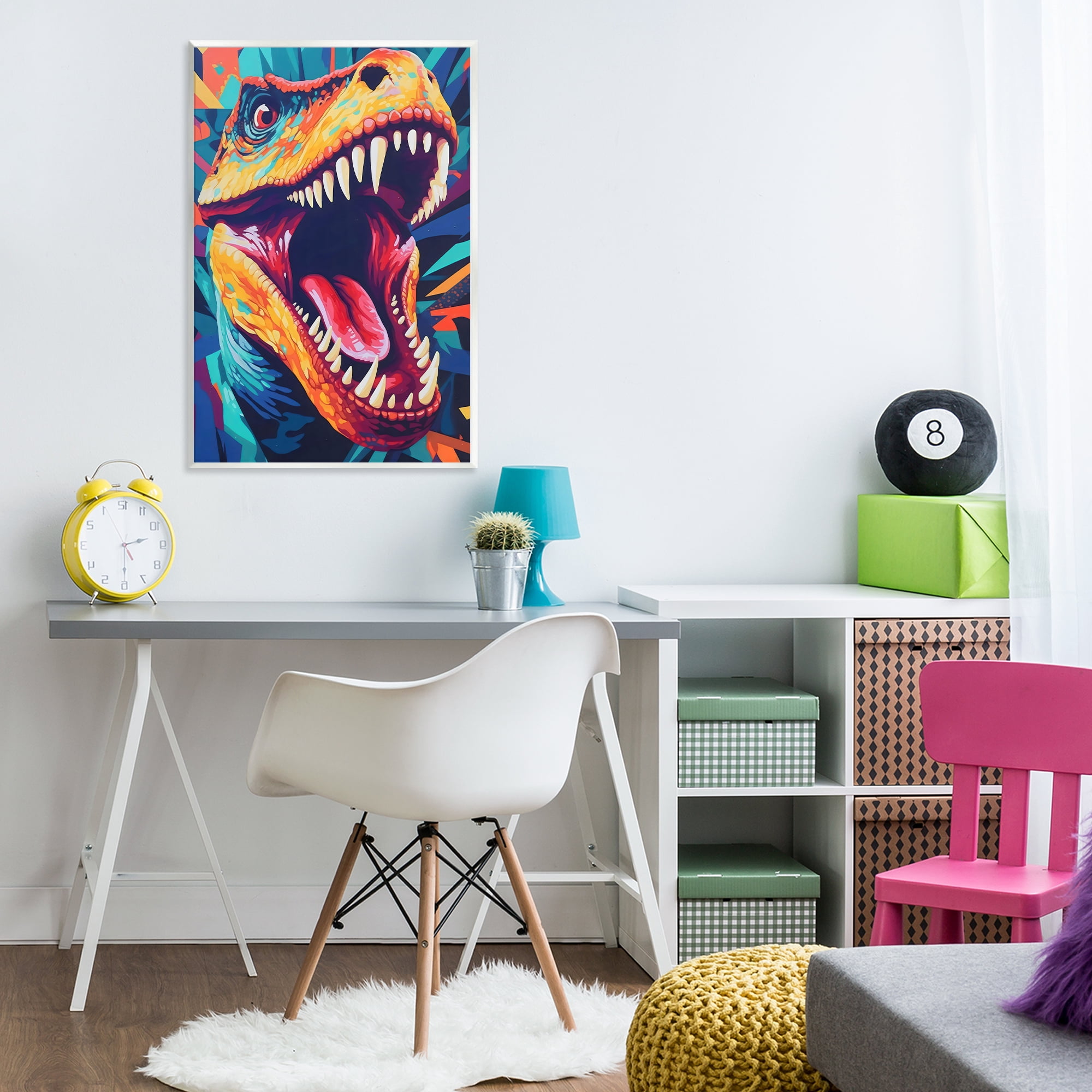 Stupell Industries Pop Style Raptor Dino Wall Plaque Art, design by Creative Studio