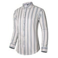 thumbnail image 2 of Iugvhana Mens Shirts Big and Tall Long Sleeve Button Down Lapel Cotton Plaid Shirt Tops Casual Loose Plus Size Shirts Beige XXXXXXL, 2 of 5