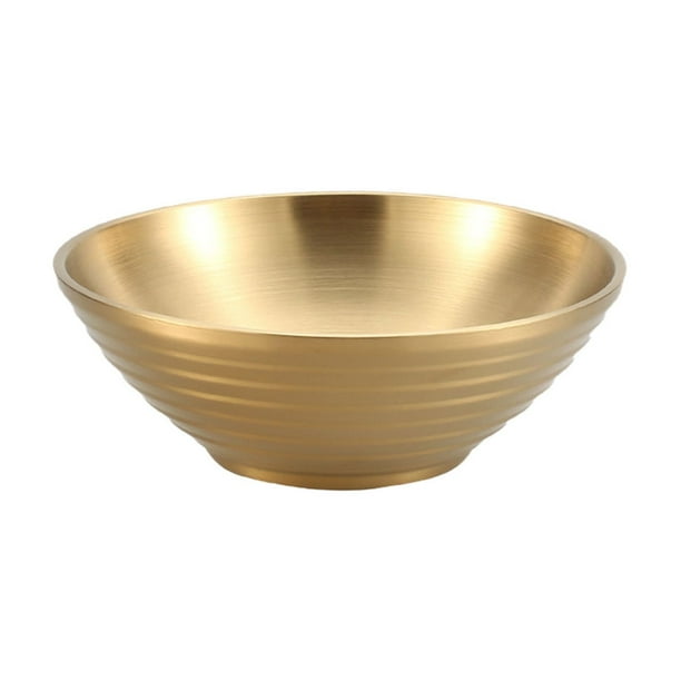 Yhmxh Utensilios de cocina Cuenco de acero inoxidable, cuenco para ramen, cuenco japonés para fideos fríos, cuenco de arroz con doble aislamiento, cuenco con altavoz, cuenco grande para fideos