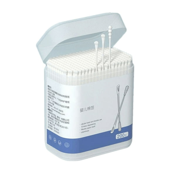 1 caja de bastoncillos de algodón para bebé: bastoncillos de algodón desechables para desmaquillar, limpiar esmaltes de uñas, aplicar tatuajes de cejas y otros artículos para manualidades.