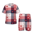 thumbnail image 1 of Fotbe Heart Plaid Pijama Estampada de 2 Piezas para Niños – Ropa de Dormir de Manga Corta Cómoda para Niños y Niñas, Camiseta y Shorts de Algodón-3X-Large, 1 of 6