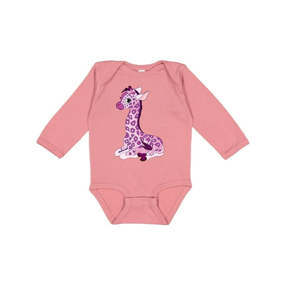 Inktastic Girl Giraffe Boys or Girls Long Sleeve Baby Bodysuit