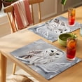 thumbnail image 4 of Winter Owl Placemats Set of 6 Country Birds Animal Tree Branches Snow Place Mats Indoor Wipeable Table Mats Washable Cloth Dining Table Placemats for Kitchen Holiday Party Home Decor 13x19 Inch, 4 of 9