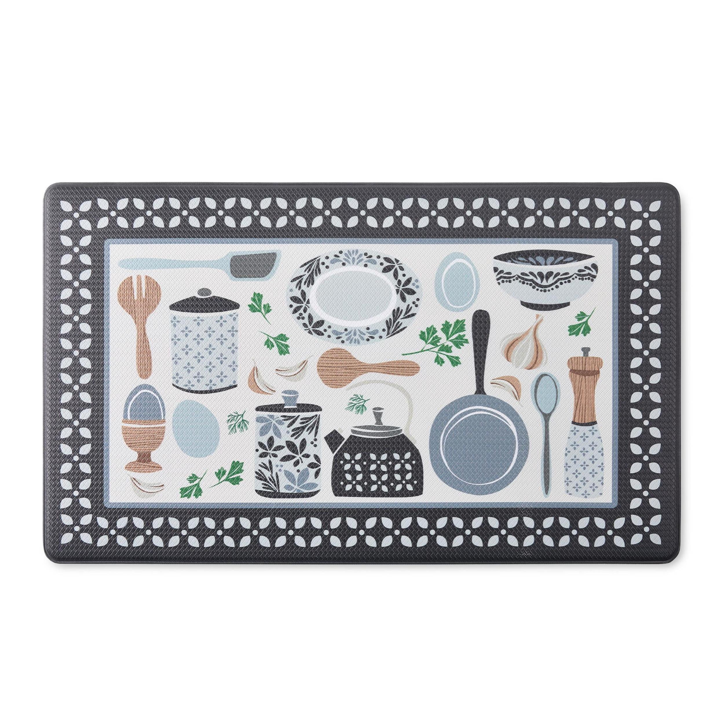 (4 pack) Mainstays Multicolor Kitchen Mat, Kitchen Utensils, 18"W x 30"L