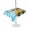 Light Blue, variant on Outdoor Tablecloth with Umbrella Hole for Patio/Picnic/Party/Camping, Yellow Truck Waterproof Table Cloth Rectangle Table Cover Washable, Cartoon Blue Striped Farmhouse Modern Art (60"x 102")