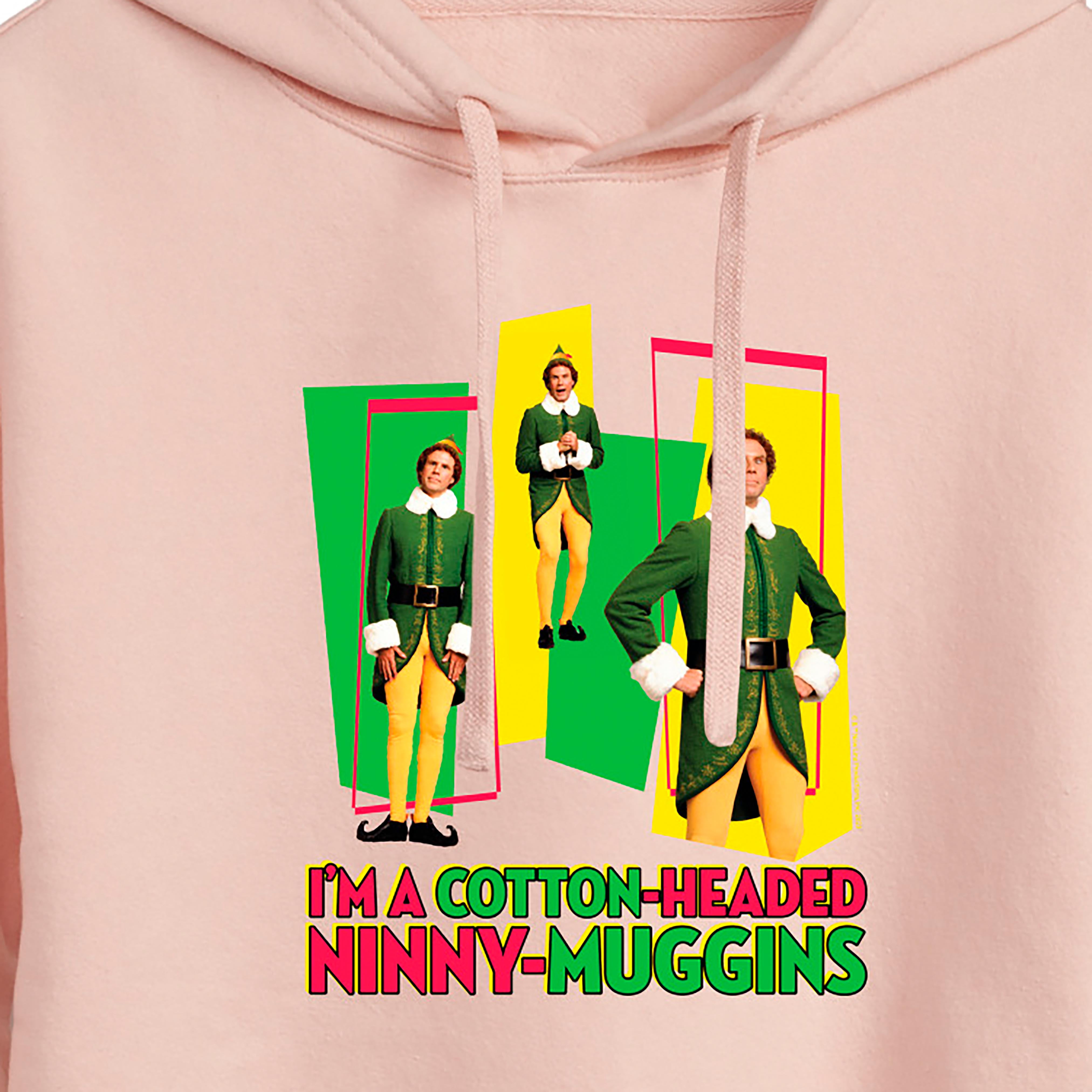 ELF - Christmas Cotton Headed Ninny Muggins - Juniors Cropped Pullover Hoodie