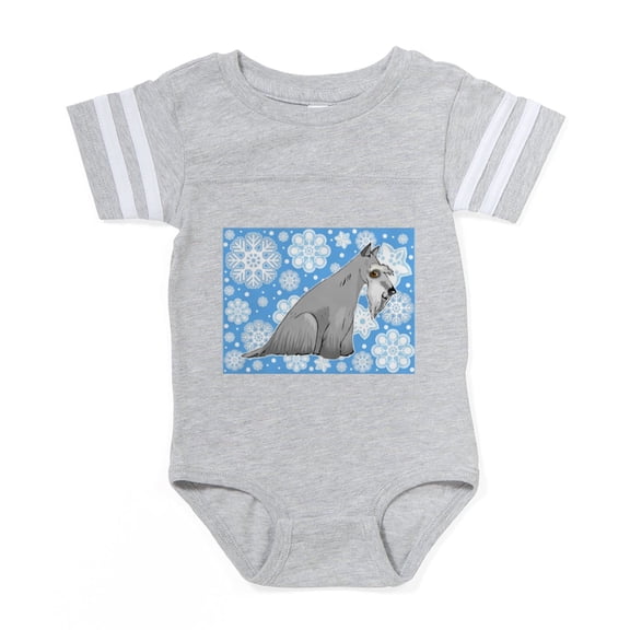 CafePress - FIN Holiday Schnauzer - Cute Infant Baby Football Bodysuit