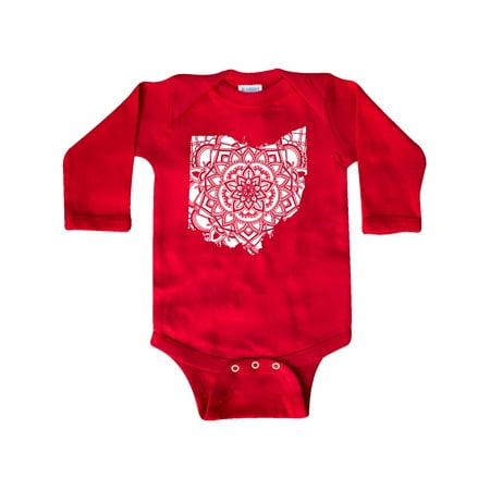 

Inktastic Ohio Silhouette Mandala Gift Baby Boy or Baby Girl Long Sleeve Bodysuit
